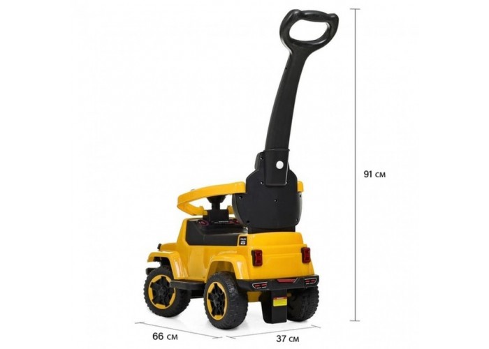 Каталка-толокар Spoko SP-219 2в1 з батьківською ручкою жовтий