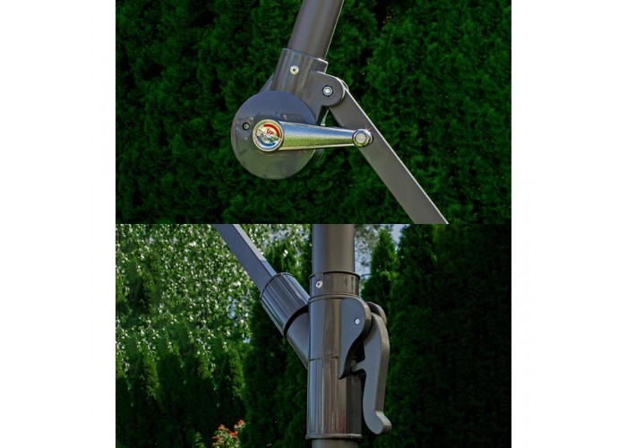 Парасоля садова з підсвіткою LED сіра Bonro B-7012LP 3м 8 спиць