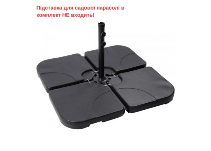 Парасоля садова з підсвіткою LED сіра Bonro B-7012LP 3м 8 спиць