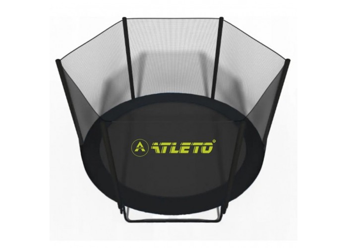 Батут з сіткою та драбинкою 252 см Atleto Black + подарунок м'ячик