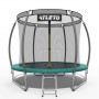 Батут Atleto 312 см з захисною внутрішньою сіткою зелений (2 місця)