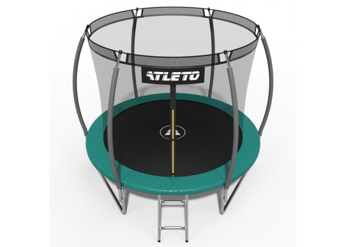 Батут Atleto 312 см з захисною внутрішньою сіткою зелений (2 місця)