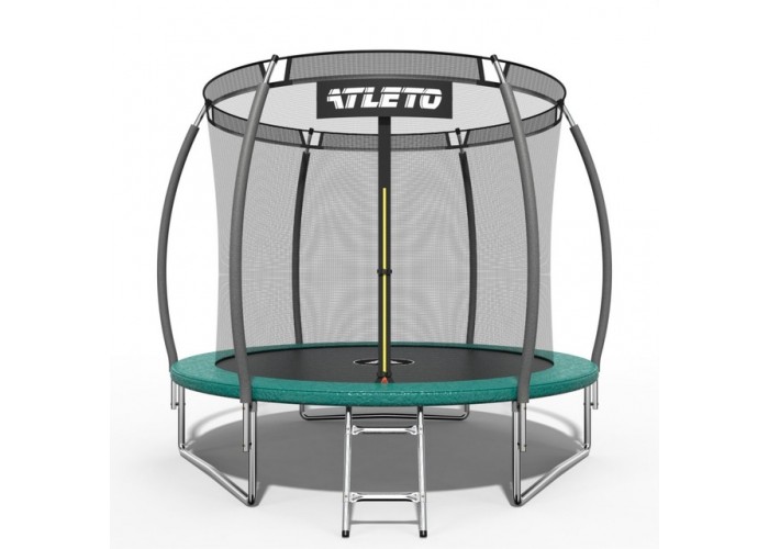 Батут Atleto 312 см з захисною внутрішньою сіткою зелений (2 місця)
