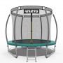 Батут Atleto 312 см з захисною внутрішньою сіткою зелений (2 місця)