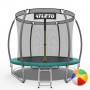 Батут Atleto 312 см з захисною внутрішньою сіткою зелений (2 місця)