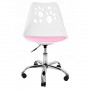 Крісло офісне, комп&apos;ютерне Bonro B-881 біле з рожевим сидінням