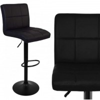 Барний стілець зі спинкою Bonro BC-0106 чорний з чорною основою