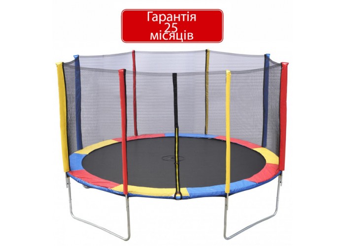 Батут Atleto Батут 374 см з сіткою, multikolor