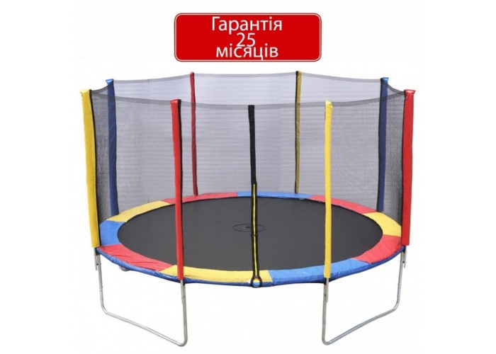 Батут Atleto Батут 374 см з сіткою, multikolor