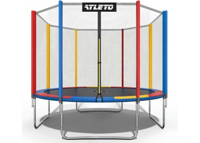 Батут Atleto 404 см з сіткою multikolor