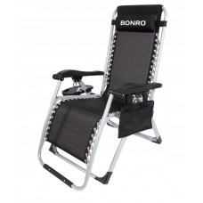 Шезлонги комплект 2шт Bonro BG-006 чорний + кишеня