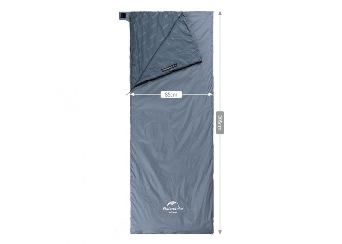 Спальник надлегкий Naturehike Ultralight LW180 NH21MSD09, (15°C), p-p XL, сіро-синій