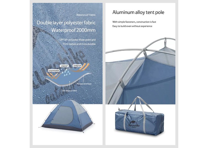 Намет чотиримісний Naturehike NH21ZP015, темно-зелений