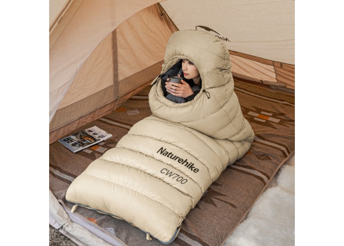 Спальний мішок з натуральним пухом CW 700 Naturehike NH22YD001, бежевий