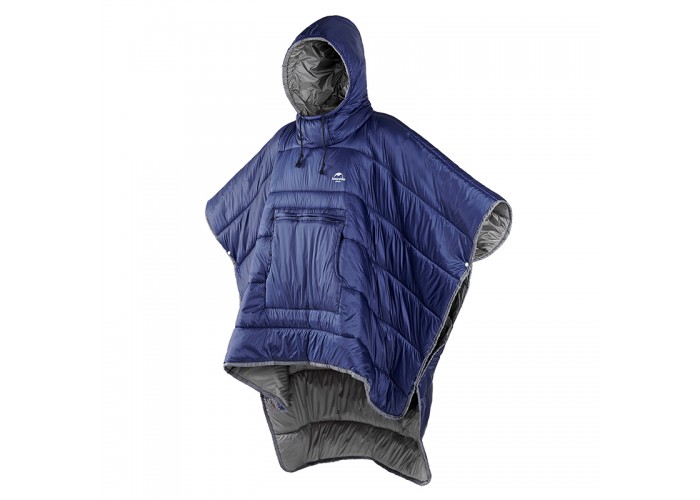 Спальний мішок-пончо Naturehike NH18D010-P, Hollow cotton, морозний синій