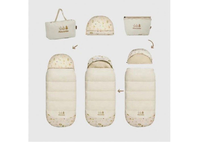 Спальник дитячий з капюшоном Naturehike B180 CNH22SD001, бежевий