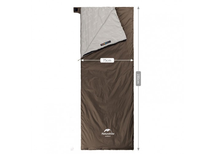 Спальник надлегкий Naturehike Summer LW180 NH21MSD09 лівий, (15°C), p-p M, коричневий