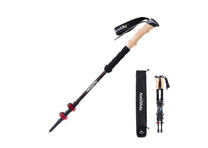 Трекінгові палиці Naturehike NH20DS003, 135 см, чорний/червоний, 2 шт