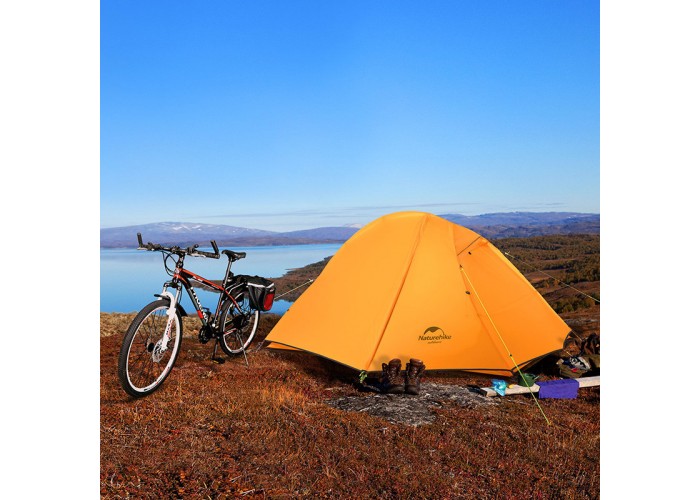 Намет надлегкий одномісний  з футпринтом Naturehike Cycling 1 NH18A095-D, 210T, помаранчевий