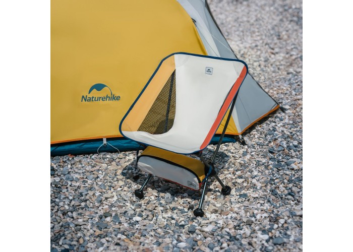 Стілець складаний Naturehike Moon YL08 NH20JJ027, 600D Oxford / алюміній, біло-помаранчевий