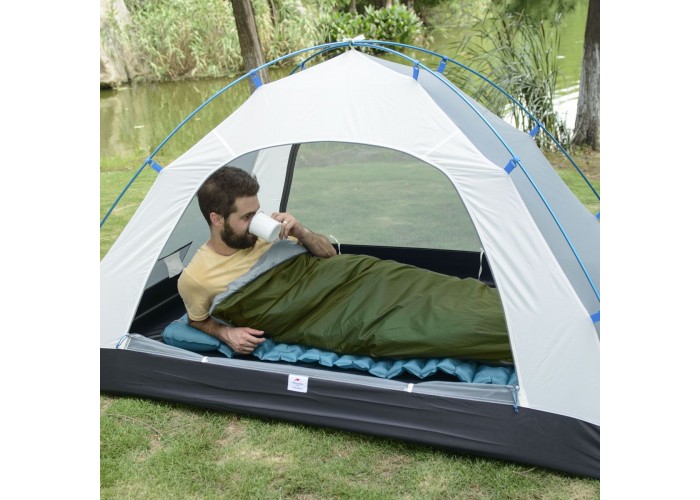 Спальник надлегкий Naturehike LW180 NH21MSD04 лівий, (15°C), p-p XL, темно-зелений