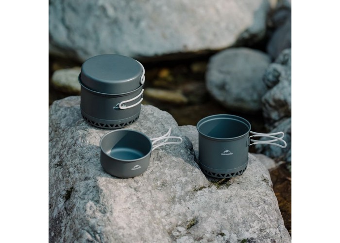 Набір посуду для кемпінгу 2 од. Naturehike CNK2300CJ0002, 1,2 л, алюміній