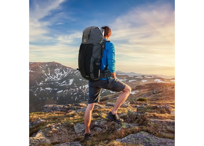 Рюкзак туристичний Naturehike Rock NH19BP095, 60+5 л, графіт в клітинку