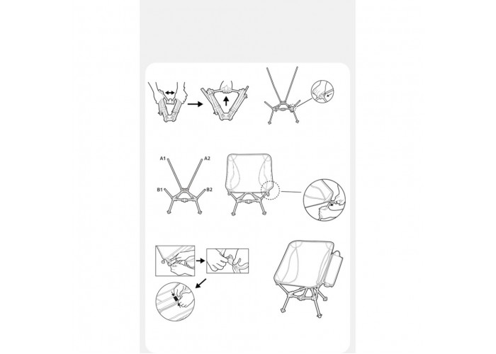Крісло складане Naturehike Clamshell 001 Triangle Folding Moon Chair, чорний