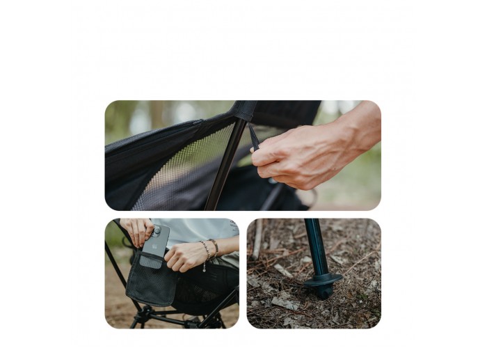 Крісло складане Naturehike Clamshell 001 Triangle Folding Moon Chair, чорний