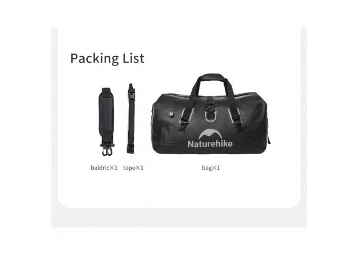 Водонепроникна дорожня сумка Naturehike CNK2450XB015, 60 л, чорна