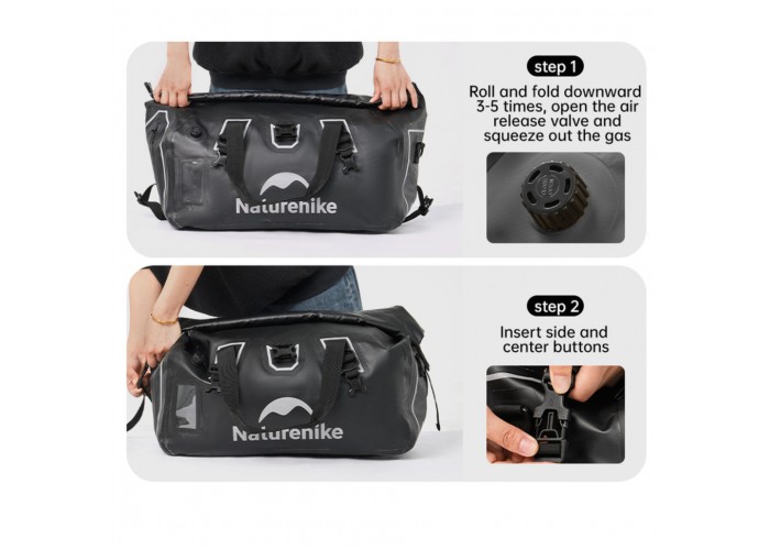 Водонепроникна дорожня сумка Naturehike CNK2450XB015, 60 л, чорна