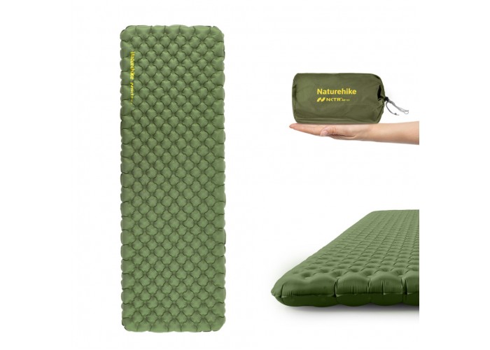 Матрац надувний надлегкий Naturehike CNK2450WS014, із мішком для надування, прямокутний зелений 186 см