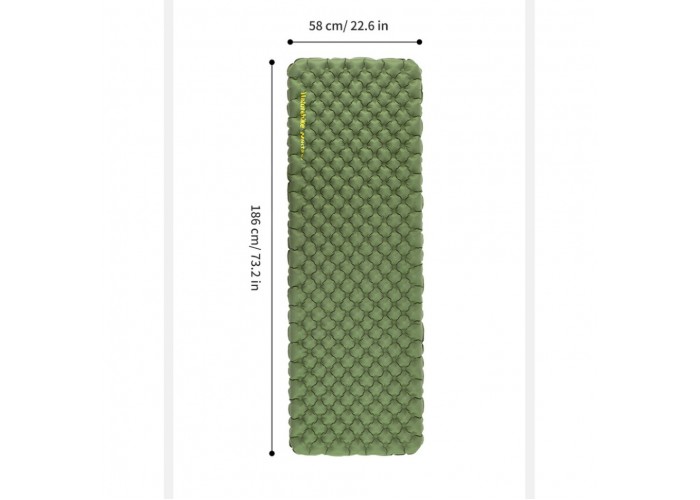 Матрац надувний надлегкий Naturehike CNK2450WS014, із мішком для надування, прямокутний зелений 186 см