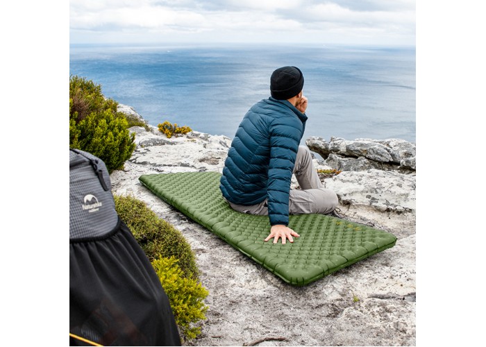 Матрац надувний надлегкий Naturehike CNK2450WS014, із мішком для надування, прямокутний зелений 186 см