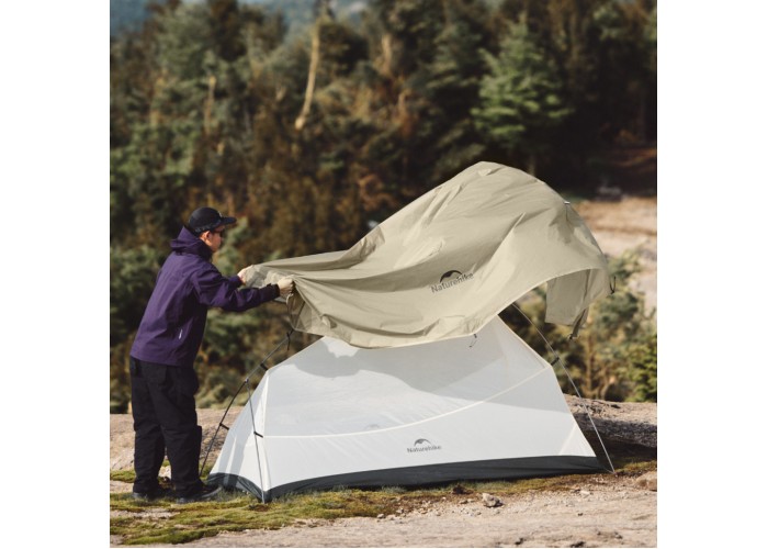 Намет надлегкий двомісний Naturehike Cloud Up Pro CNK2350WS020, 20D, пісочний