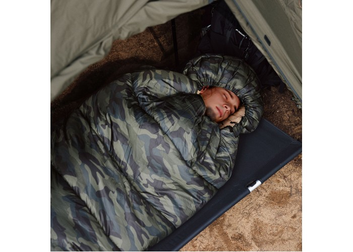 Спальний мішок з капюшоном Naturehike M320 CNK2350WS023, зелений камуфляж, правий