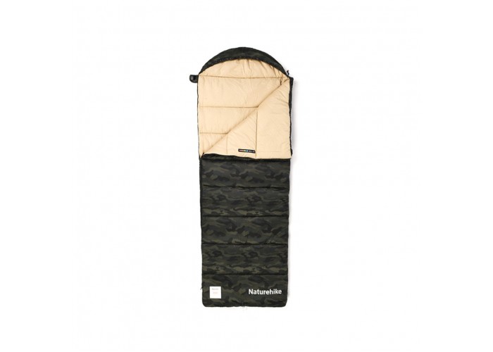 Спальний мішок з капюшоном Naturehike M320 CNK2350WS023, зелений камуфляж, лівий