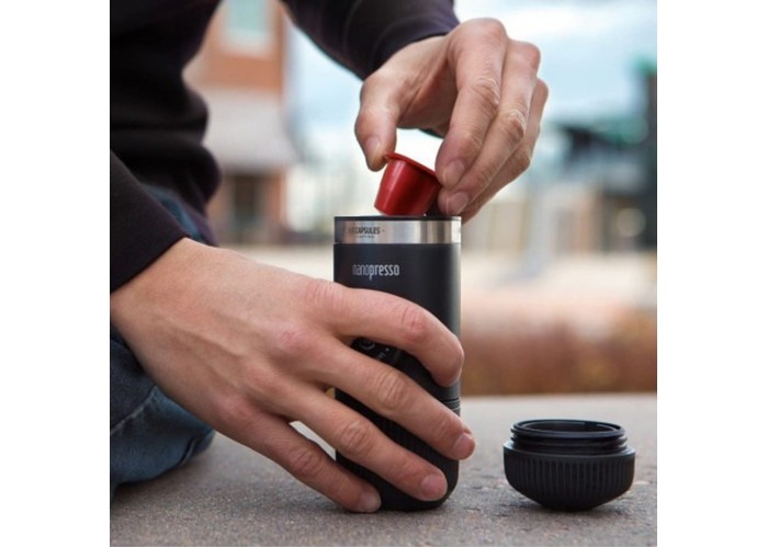Портативна еспресо-кавоварка Wacaco Nanopresso+ з адаптером для капсули
