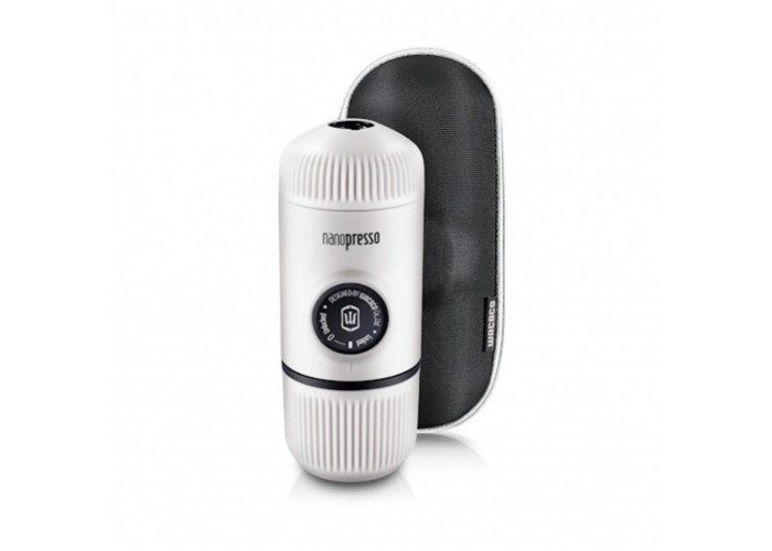 Портативна еспресо-кавоварка Wacaco Nanopresso біла з чохлом