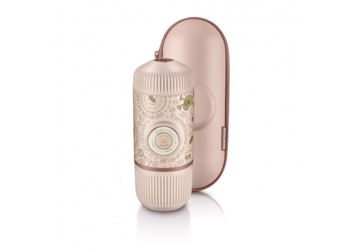 Портативна еспресо-кавоварка Wacaco Nanopresso рожева з чохлом