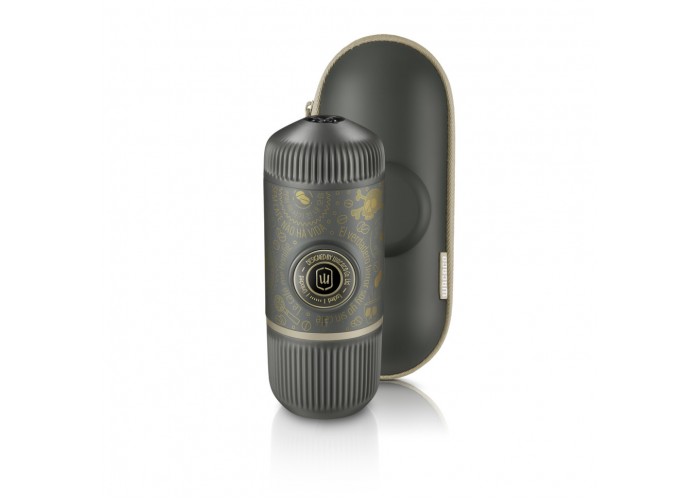 Портативна еспресо-кавоварка Wacaco Nanopresso темно-сіра з чохлом