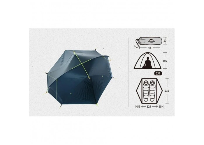 Намет двомісний Naturehike Tagar NH17T180-J, темний блакитний