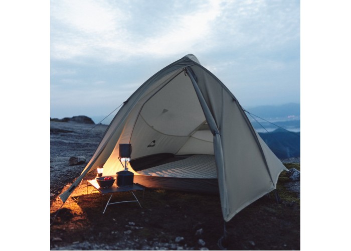 Намет надлегкий двомісний  з футпринтом Naturehike Cloud Up Pro CNK2350WS020,  20D, світлий сірий