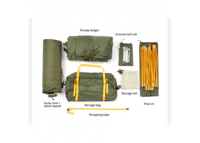 Намет чотиримісний Naturehike KOTA 4 CNK2450WS041, темно-зелений