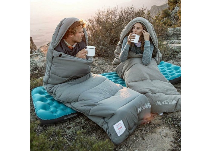 Спальник з капюшоном Naturehike M400 NH20MSD02, (1°C), правий, зелений