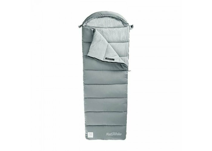 Спальник з капюшоном із звичайним мішком для зберігання Naturehike M400 CNK2350WS023, (1°C), правий, сірий