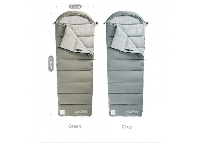 Спальник з капюшоном Naturehike M180 NH20MSD02, лівий, сірий