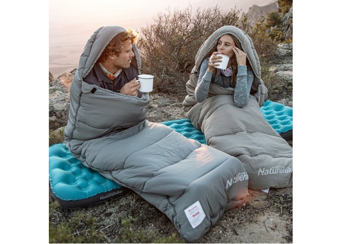 Спальник з капюшоном Naturehike M180 NH20MSD02, лівий, сірий