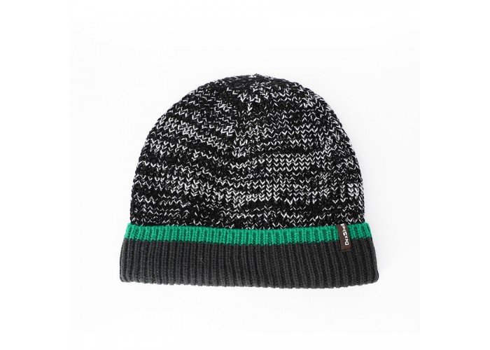 Шапка водонепроникна Dexshell Cuffed Beanie, р-р S/M (56-58 см) чорна з зеленою смугою