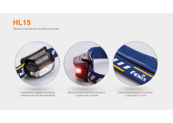 Ліхтар налобний Fenix HL15 чорний